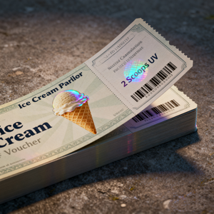 Tùy chỉnh chống hàng giả chứng từ an ninh phiếu giảm giá tiền mặt logo ba chiều dòng an toàn giấy bìa cứng nghệ thuật bù đắp - Product Image 2