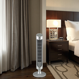 Ventilateur tour sans pales en plastique, simple, à piles/électrique, avec télécommande numérique, brumisateur, faible bruit, pour bureau, maison et hôtel - Product Image 3