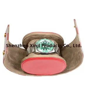 Custodia Portatile di Alta Qualità per Orologi in Pelle Rotonda con Design Ecologico, Personalizzabile, Antipolvere e Antiurto - Product Image 5