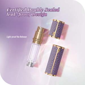 ขวดฉีดน้ำน้ำหอมหนังแท้10มล. ขวดสเปรย์เติมได้สำหรับเดินทางก้นขวดดีไซน์หรูหรา - Product Image 3