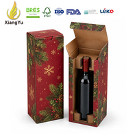 Coffret cadeau vin Xiangyu, emballage en carton ondulé personnalisé avec insert de protection pour bouteille unique, cadeaux de fêtes