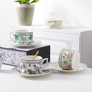 Bộ tách trà cà phê gốm sứ kiểu Pháp độc đáo, in họa tiết lạ mắt, thiết kế mới, hộp quà tặng, phong cách cổ điển - Product Image 3