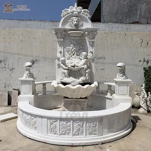 Fontaine murale en marbre d'eau, Statue de tête de Lion, cheval, Animal d'extérieur