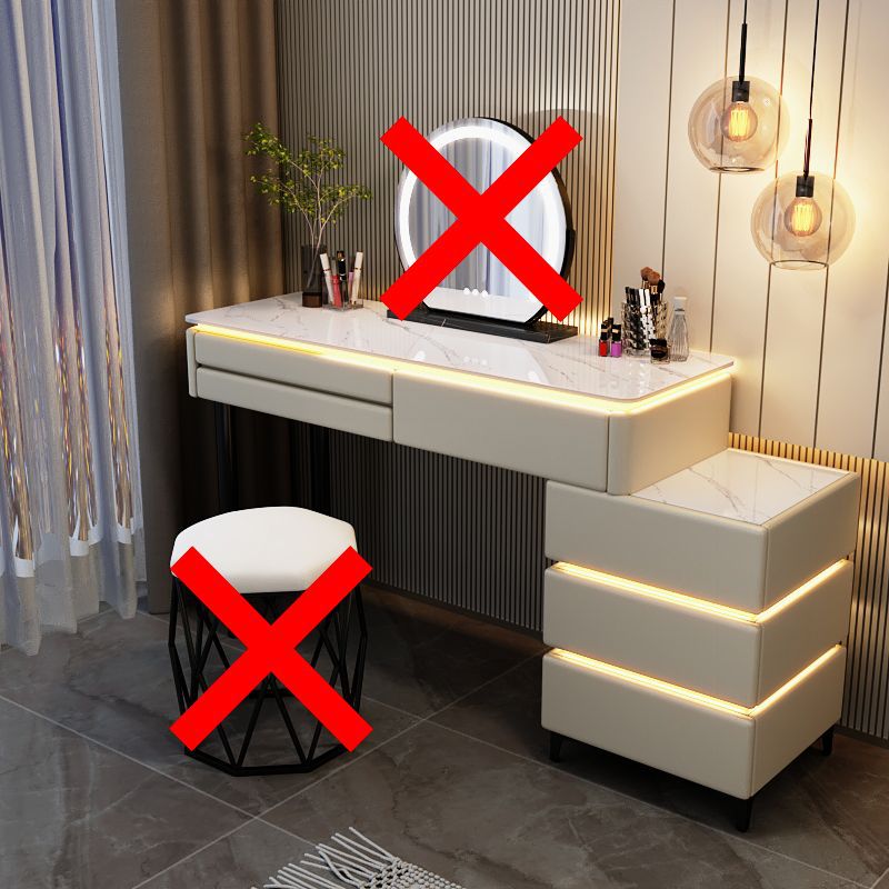 120cm khaki table and cabinet [no mirror, no stool]