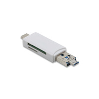 Lecteur de cartes multifonction OTG en gros d'usine, cartes TF/SD, USB 2.0, cinq-en-un, exclusif, transfrontalier, externe pour téléphone portable