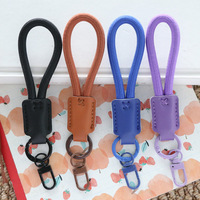 Porte-clés coloré en corde, cordon de téléphone portable macaron, pendentif tendance DIY, accessoires de sac tissé Q1001