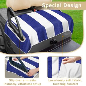 Fundas Personalizadas con Logotipo para Asientos de Carrito de Golf, Estilo Clásico, Tipo Toalla, Compatibles con Yamaha, EZGO, Club Car y Carritos de Golf de 2 Plazas - Product Image 3