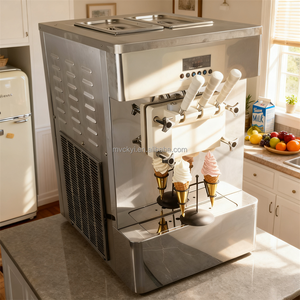 Mvckyi Bằng Sáng Chế 10 Chương Trình Thép Không Gỉ Dairy-Miễn Phí Ice Cream Hàng Loạt Tủ Đông Combo Ý Máy Nước Đá Cứng Máy Kem Máy - Product Image 1