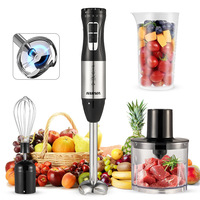 Mixeur Électrique Portable Multifonction Standard UE avec Bol en Verre et Vitesses Réglables ; Robot Culinaire pour Bébé et Hachoir à Viande Domestique