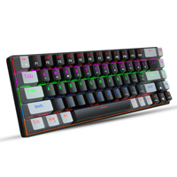 Clavier mécanique de jeu à axe vert et rouge, 68 touches, rétro-éclairage RGB, Double couleur