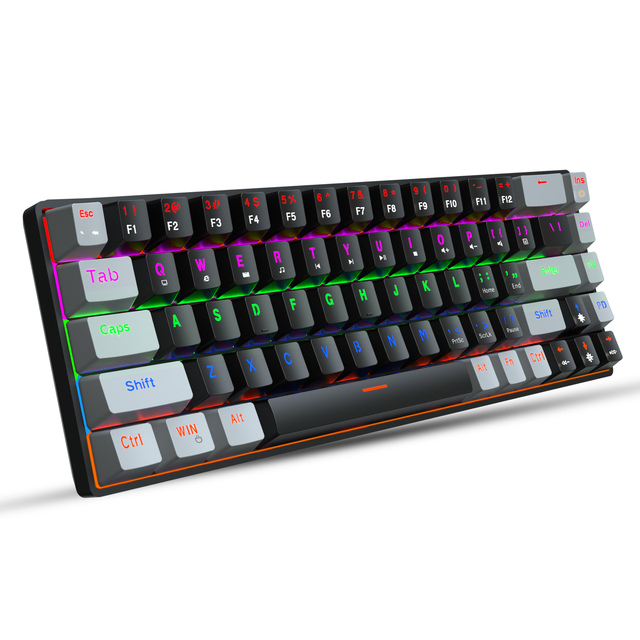 68-Key Green Axis Red Axis Mechanical Keyboard Double Color RGB Multiple Backlight Gaming Keyboards
