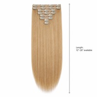 Extensions de cheveux naturels à clipser, légères, avec clips métalliques, pour occasions spéciales, soirée glamour, aspect naturel doux.
