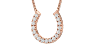 สร้อยคอรูปเกือกม้าเพชรเสน่ห์นำโชคมีสไตล์ประดับเพชรธรรมชาติสำหรับผู้หญิงเครื่องประดับประณีตสำหรับชุดลำลองเป็นชั้นๆ - Product Image 4