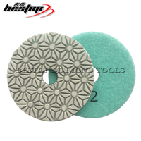 Tampons de polissage diamantés 4 pouces D100mm 3 étapes Personnalisables OEM Support Tampon abrasif durable pour pierre granit marbre quartz