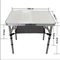 Table de pique-nique pliante portable en aluminium au design moderne, mobilier d'extérieur léger avec accessoires en fer pour l'école, le camping et les voyages