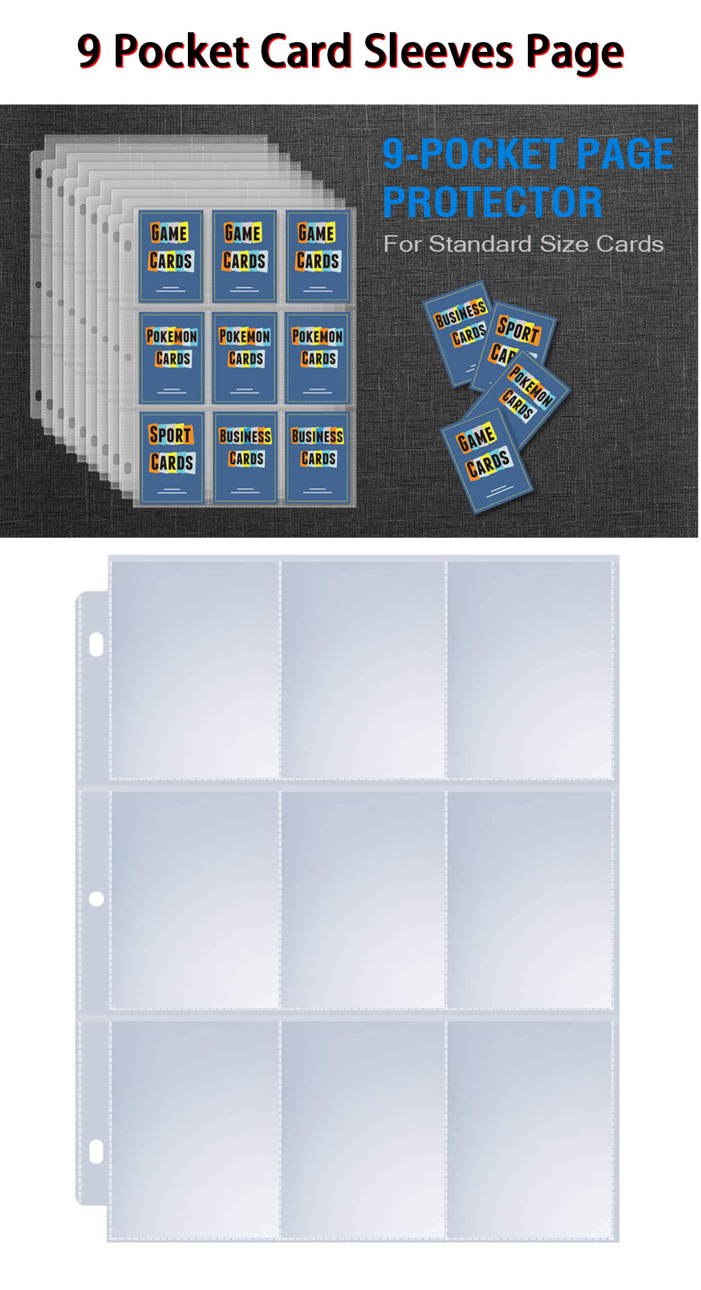 9 Pocket Page Protector Trading Card Sleeves Pages Baseball Pages for 3 Ring Binder Card Sheets for Standard Size Cards| Alibaba.com 9 Pocket Page Protector Trading Card Sleeves Pages Baseball Pages for 3 Ring Binder Card Sheets for Standard Size Cards| Alibaba.com
