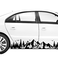 Autocollants latéraux de voiture motif Cactus du Désert Coucher de Soleil, en PVC noir, Logo/Emblème auto-adhésif, étanche, pour personnalisation extérieure automobile