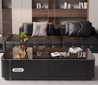 Ensemble de meubles de salon de luxe moderne de haute qualité : Table basse assemblée, Meuble TV, Table à thé en bois et Meuble de rangement au sol pour appartement