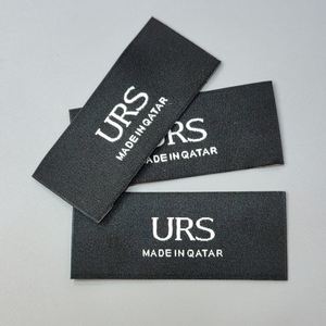 Etiqueta de tela de moda para cuello, etiqueta tejida personalizada de marca privada, etiqueta tejida 3D negra de alta calidad para ropa - Product Image 2