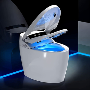 WC intelligent monobloc de haute qualité à prix abordable pour hôtel et maison, avec cuvette allongée, ouverture automatique et chasse d'eau à capteur - Product Image 1