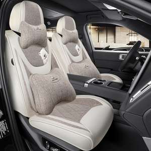 Chepeng Hall C-P-02 nouveau tissu de lin de coton quatre saisons pour les housses de siège de <span class=keywords><strong>voiture</strong></span> respirantes mignonnes tout fermées pour femmes - Product Image 2