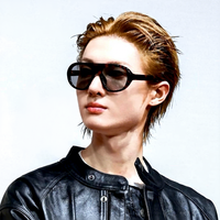 Mode Eropa Amerika Terbaru untuk Kacamata Hitam Bingkai Penuh Trendy Model Toad untuk Pria Memancing