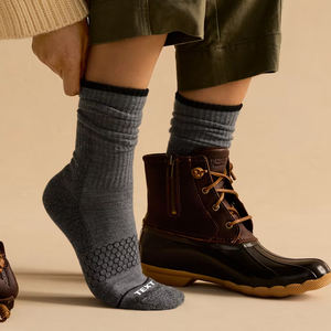 Nefes Alabilen Merinos Yünü Havlu Çorap Sonbahar Tırmanış Günlük Kısa Çorap Logolu Kişiselleştirilmiş Unisex Baldır Çorabı - Product Image 2