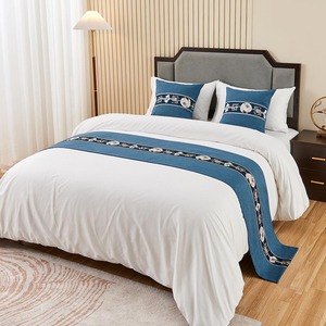 Hotel di lusso letto corridori con Design Jacquard stile semplice foglio tipo cuscino Set 300tc Thread Count per tutte le stagioni - Product Image 1