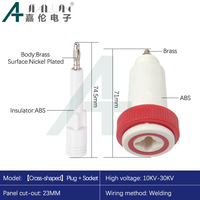 Prise et fiche haute tension JIALUN 10kV-30kV, ovale, triangulaire, borne haute tension, fiche banane pour instrument