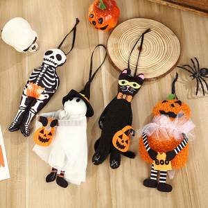Party Indoor Outdoor Home Supplies Skeleton Ghost Black Cat <b>Pumpkin</b> Decor Halloween Fabric Hanging Ornaments - Product Image 1