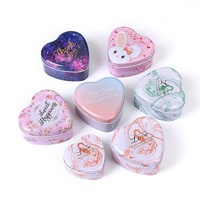 Boîte Cadeau Souvenir en Métal en Forme de Cœur pour Bonbons de Mariage, Élastiques à Cheveux, Écologique, Jetable, Artisanale, Design Dessin Animé, Bougie