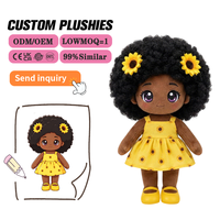Vente en gros d'usine, poupées en peluche personnalisées OEM, poupées africaines pour filles, poupées en peluche douces pour enfants