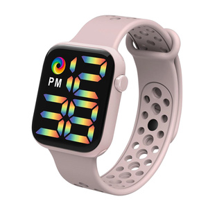 Bracelet en caoutchouc étanche unisexe facile à lire led grands <span class=keywords><strong>chiffres</strong></span> affichage <span class=keywords><strong>femme</strong></span> <span class=keywords><strong>montre</strong></span> numérique carrée - Product Image 3