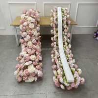 Guirlande de Fleurs Artificielles Blanches en Gros Usine, Bande de Fleurs de Table d'Honneur pour Décoration de Table de Mariée