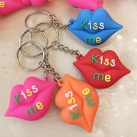Porte-clé à lèvres à la mode, lèvres en caoutchouc pvc émaillé personnalisé, lèvres Sexy, porte-clés, pendentif, sac, accessoires de charme, porte-clés, embrasses moi