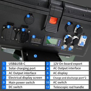 Générateur solaire portable d'urgence 5000W, station d'alimentation portable, lumière LED, stations énergétiques pour le <span class=keywords><strong>camping</strong></span> - Product Image 2