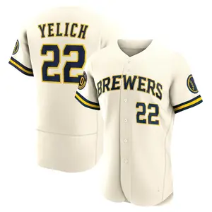 2024 murah grosir dijahit Jersey bisbol Milwaukee Brewer 22 Christian Yelich Top bordir diskon besar Jersey