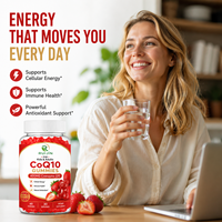 Gummies CoQ10 OEM 400mg Oméga 3 Magnésium B3 Zinc Sans Sucre Énergie Cellulaire Antioxydant Immunité Marque Privée 60 Gummies