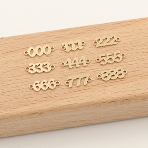 <span class=keywords><strong>Ciondolo</strong></span> Numero Angelo in Oro 14K Placcato, 4*8.2mm, Numeri Fortunati 0-9, Connettori per Creazione di Gioielli Fai-da-Te - Product Image 5