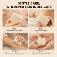 Savon au lait de chèvre et à l'avoine, marque privée OEM, glycérine, nettoyant doux, barre nettoyante pour peaux sèches et sensibles, soin de la barrière cutanée, sans parabène, beauté naturelle