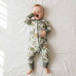 Pyjamas en viscose de bambou personnalisés en gros, barboteuses bébé en bambou bio à double fermeture éclair, vêtements de nuit pour bébés et jeunes enfants en bambou - Product Image 5
