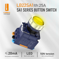 LANBOO LB22SA1-P 25A interrupteur à bouton-poussoir à courant élevé indicateur de câblage enfichable rapide 9-24V 1NOINC 2NO 2NC DPDT