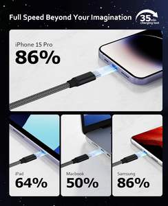 Câble de charge magnétique USB-C portable <span class=keywords><strong>indestructible</strong></span> 100W 1,5M à absorption magnétique, charge rapide - Product Image 6