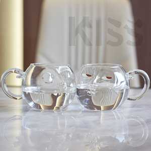 Tazas Creativas y Divertidas para Parejas, de Vidrio con Asa, Aptas para Lavavajillas y Microondas, para Oficina, Desayuno y Fiestas - Product Image 3