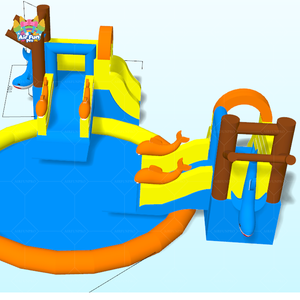 Parco Acquatico Gonfiabile <span class=keywords><strong>a</strong></span> Tema Delfino per Feste, per il Mondo Reale. Popolare Parco Acquatico <span class=keywords><strong>a</strong></span> Noleggio per l'Estate, per Adulti e Bambini. - Product Image 2