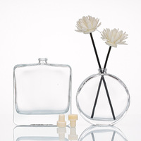 Bouteille en verre vide transparente en gros de diffuseur de parfum de luxe d'usine de source 100ml 200ml avec le liège pour le diffuseur de roseau