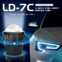 Lentille de projecteur Bi LED de 3 pouces, 70W, faisceau puissant, SFIDA LD-7C, lentille LED pour phare de voiture, feu antibrouillard, double faisceau, 12V