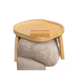 Honghao מגש זרוע מגש עיצוב מותאם אישית שולחן ספה מעץ עם שולחן ארוחת בוקר מתקפל שולחן ארוחת בוקר מתקפלת