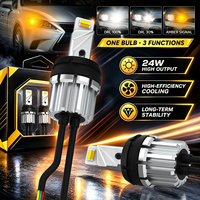 Ampoule LED G-VIEW 3156 1156 P21W 7440 W21W, double couleur blanc-jaune, DRL, clignotant, feu de stationnement, boîtier en aluminium automobile