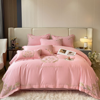 Ensemble de literie complet en coton égyptien de luxe 200TC tissé à rayures géométriques, taille King, avec housse de couette